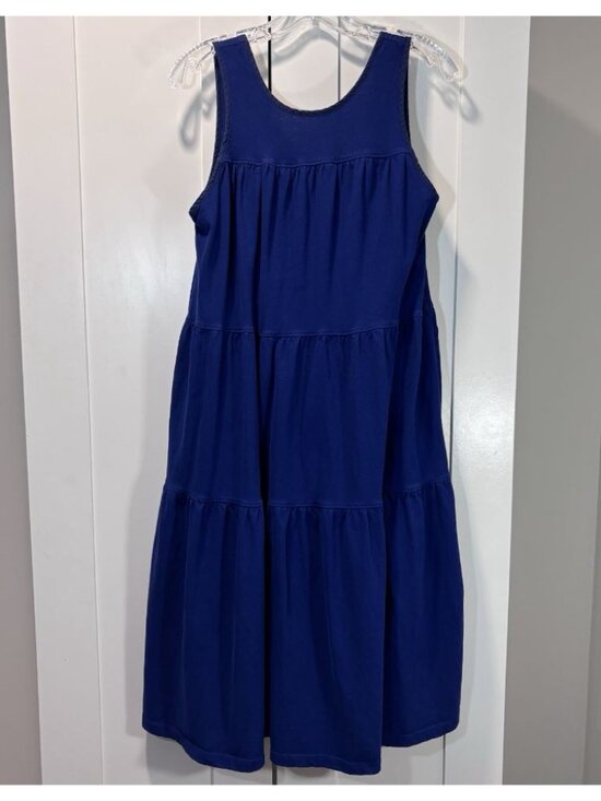 Everlane Dresses & Skirts - Everlane 100% Cotton Tiered Midi Tank Dress Blue Sleeveless Women M Summer Beach